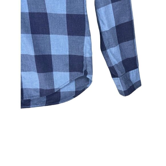 BONOBOS Long Sleeve Button Up Shirt Slim Fit Men Small Plaid Blue Cotton - Picture 4 of 10